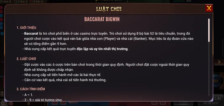 Chinh Phục Đỉnh Cao Baccarat BigWin Tại BomWin Cùng Cơ Hội Nhận Thưởng Khủng