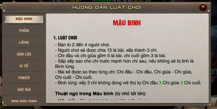 Thách Thức Trí Tuệ Sòng Phẳng Cùng Mậu Binh Tại BomWin Siêu Hấp Dẫn