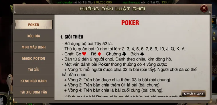 Hướng Dẫn Chơi Poker Tại BomWin Để Giành Chiến Thắng Lớn Nhất Thế Giới