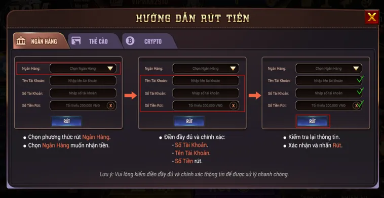 Hướng Dẫn Rút Tiền BomWin Về Tài Khoản Ngân Hàng Nhanh Chóng An Toàn Nhất