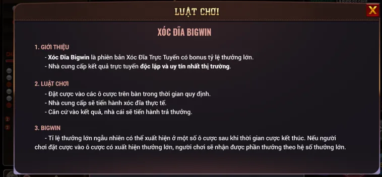 Đỉnh Cao Sân Chơi Xóc Đĩa BigWin Tại BomWin Thỏa Mãn Đam Mê Cá Cược
